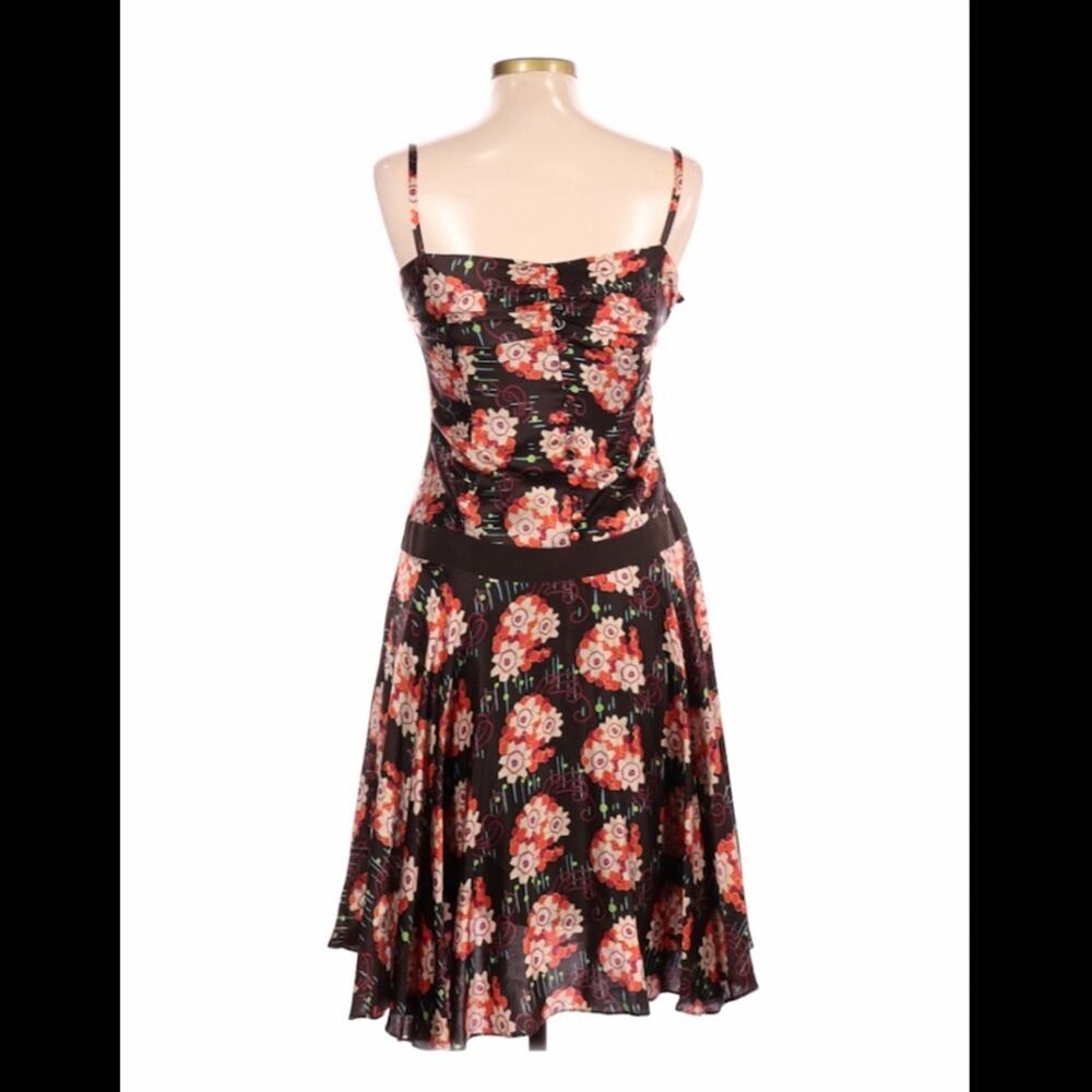 Anthro Twinkle by Wenlan Silk drop waist button down bodice floral dress, size 6